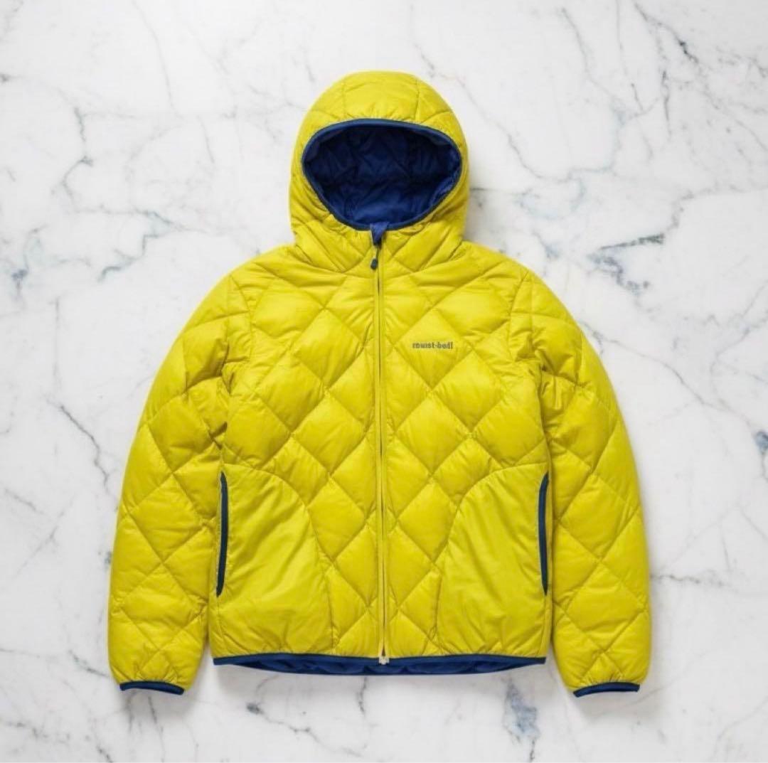 mont-bell ダウンジャケット キルティング　リバーシブル 青/黄色