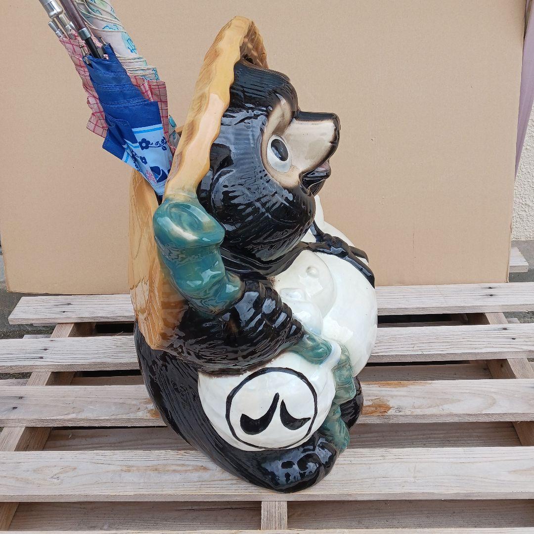 新品　陶器　傘立て　たぬき置物　大型　難有　縁起物　オブジェ　和風食堂　業務用