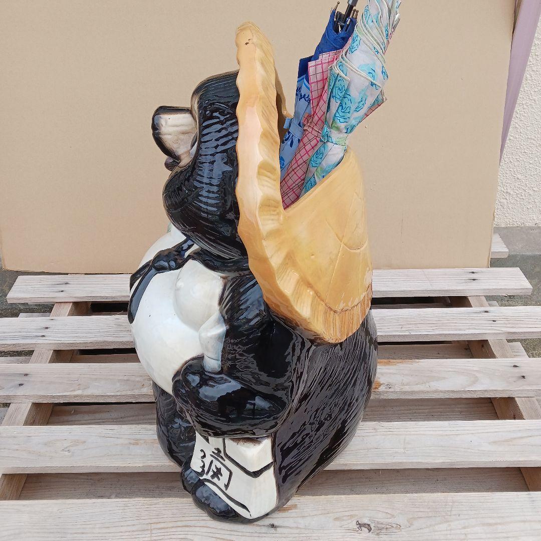 新品　陶器　傘立て　たぬき置物　大型　難有　縁起物　オブジェ　和風食堂　業務用