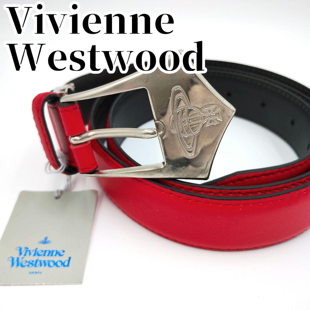 Vivienne Westwood✨️オーブ　バックル　ベルト　シルバー　レッド