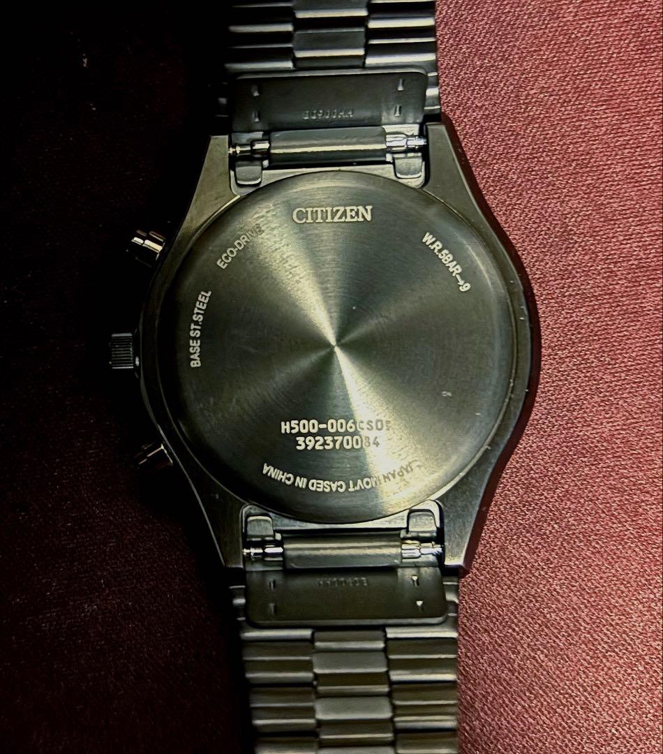 CITIZEN レコードレーベル 1984クロノグラフ 黒 AT2540-57E