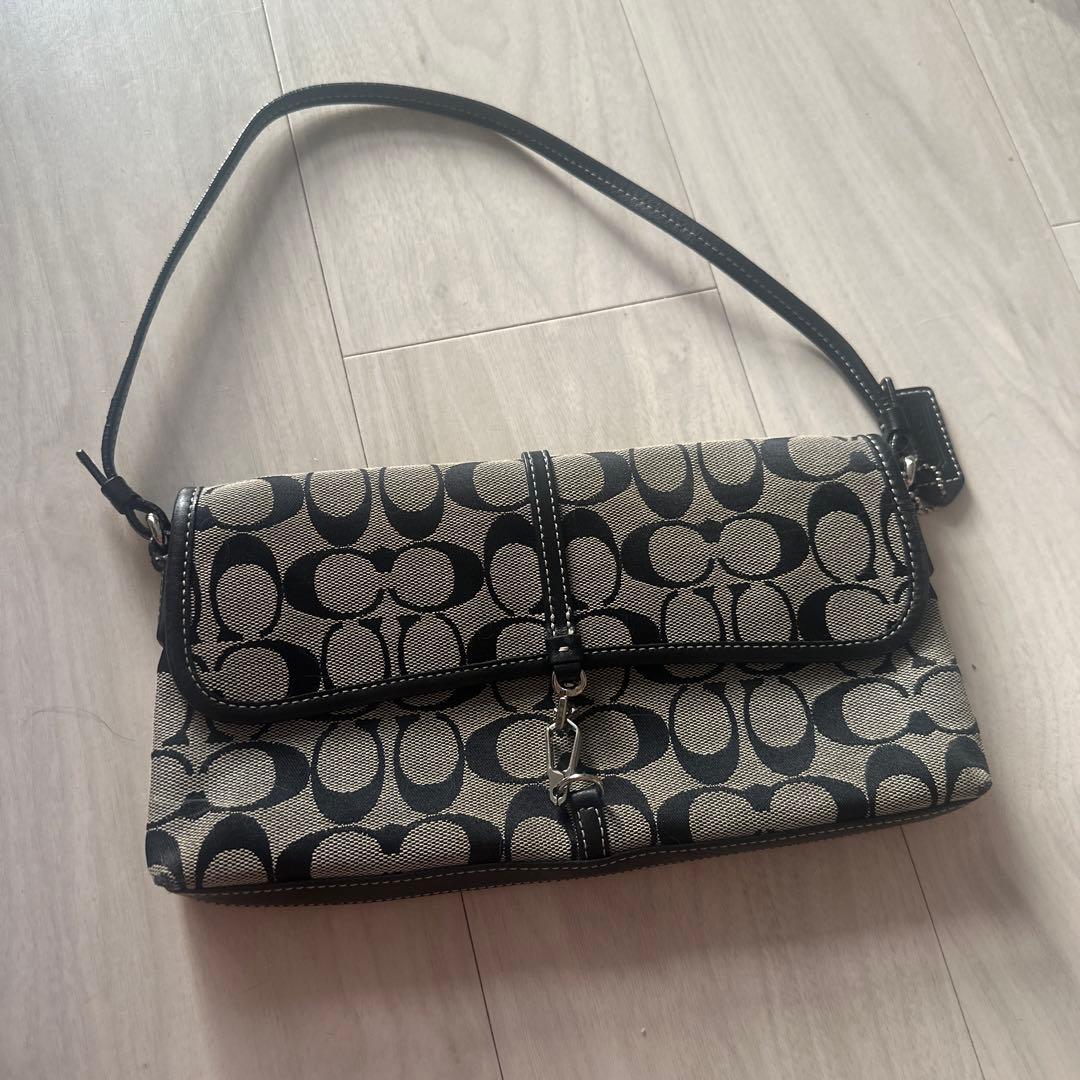 COACH シグネチャー クリップデミ ミニハンドバッグ ブラック コーチ 黒