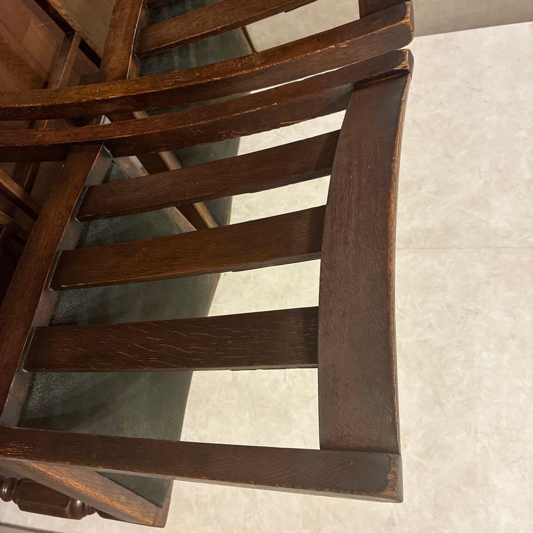 ロイズアンティークス購入 木製スラットバック椅子 2脚セット