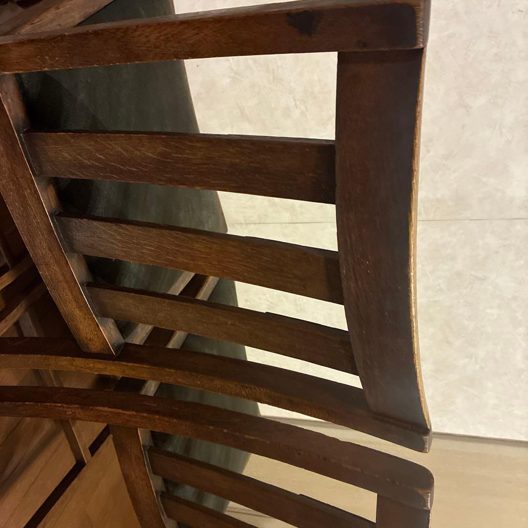 ロイズアンティークス購入 木製スラットバック椅子 2脚セット