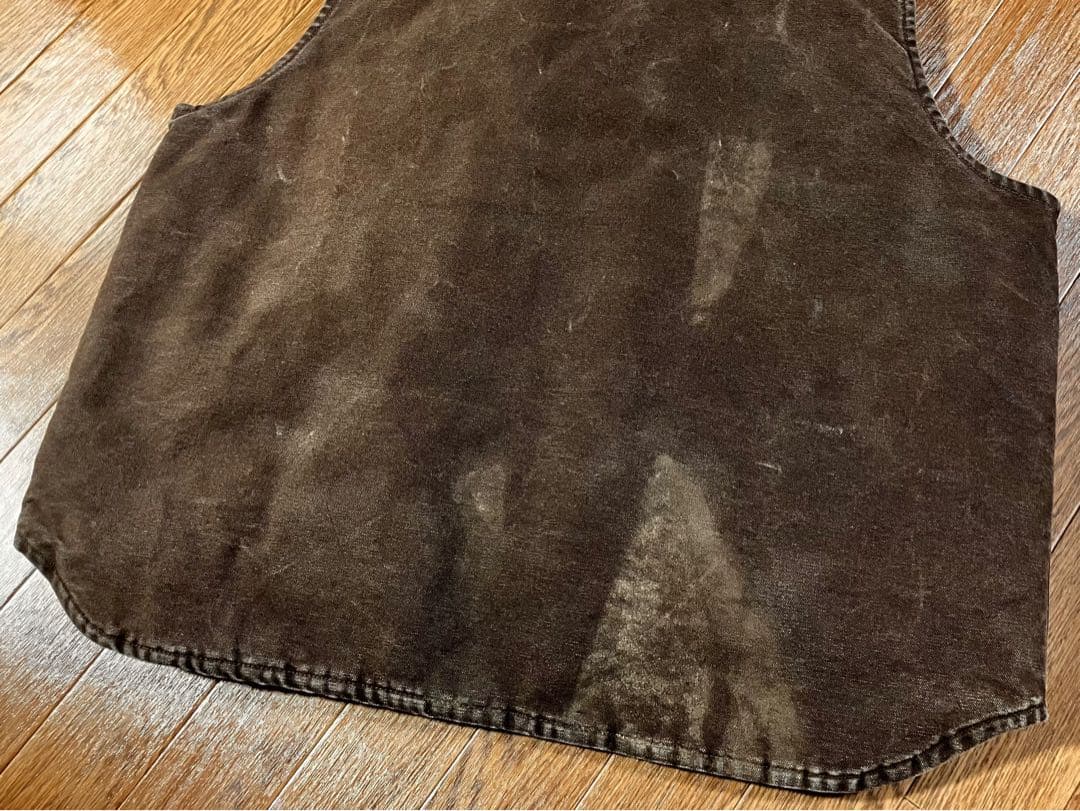 【強フェード】 00s カーハート V02 ダークブラウン ベスト USA XL