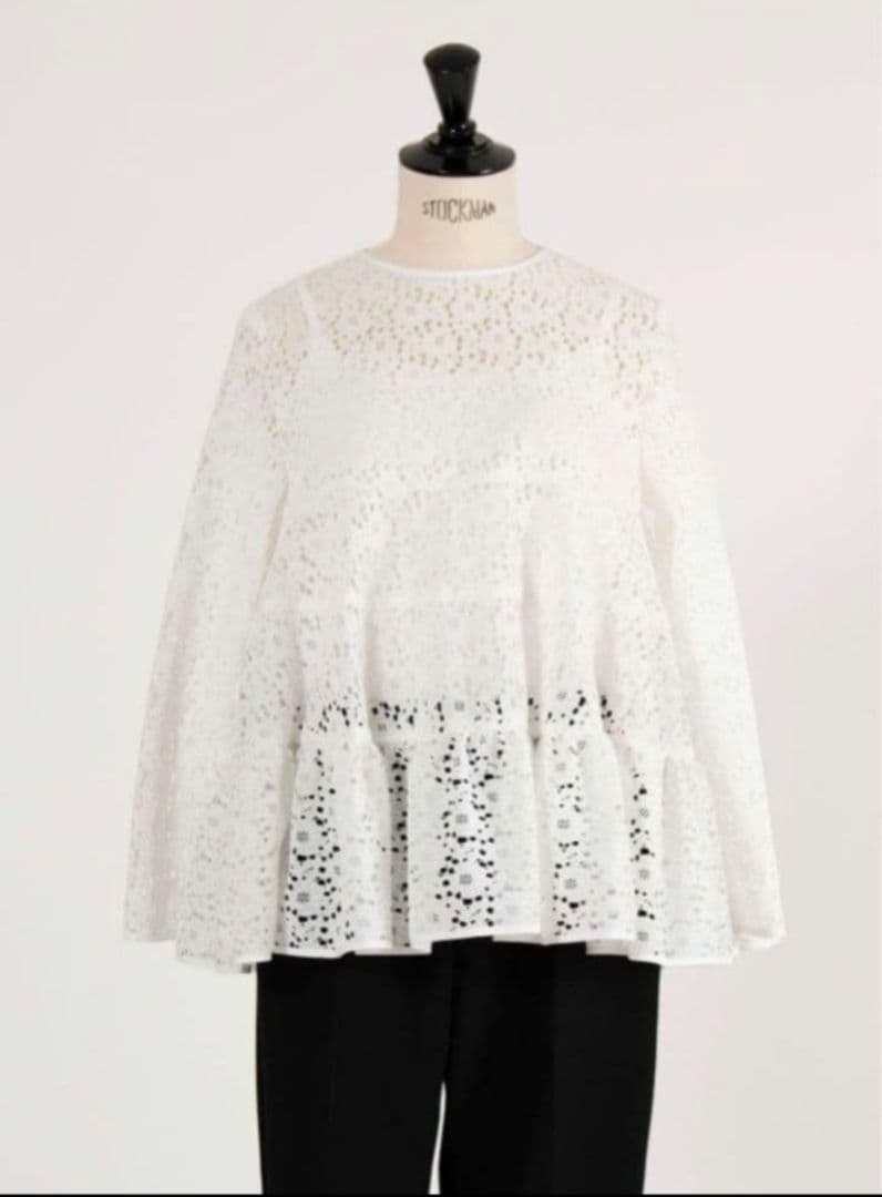 YORI ヨリフロッキーレースティアードブラウス ホワイト 36 新品未使用