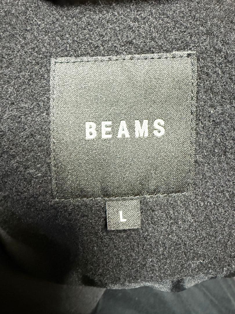 BEAMS / 中綿 ウール モッズ コート/Lサイズ/黒