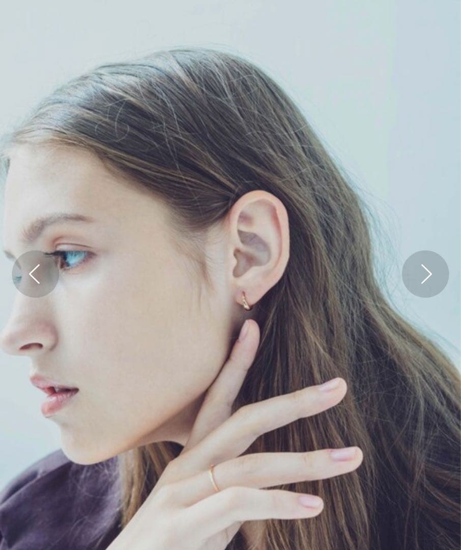 ete K10ゴールド フープピアス(片耳のみ)