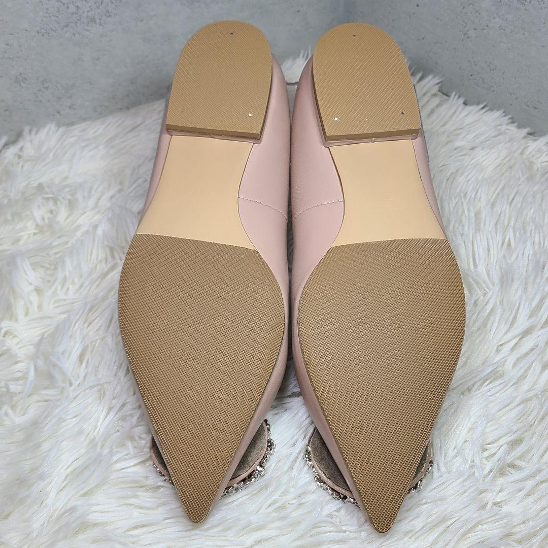 【PIPPICHIC】ピッピシック　ビジューVカットフラットパンプス