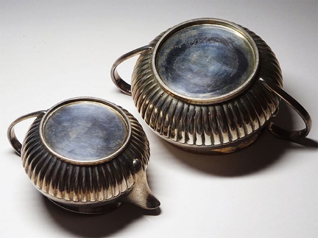 19世紀末 英国アンティーク 純銀製ティーサービス ティーセット4点 茶器