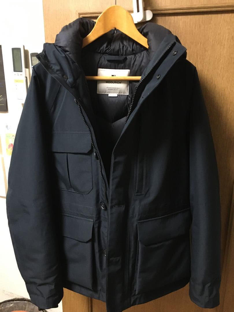 ゴアテックスダウンウールリッチWOOLRICH 紺色 良好　Lサイズ