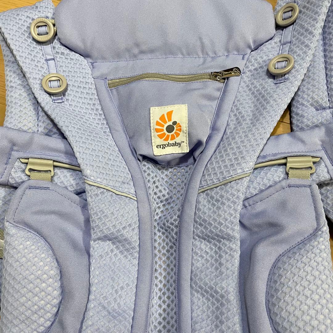 美品✨　エルゴベビー 抱っこひも　オムニブリーズ ポーチ付 ブルーラベンダー