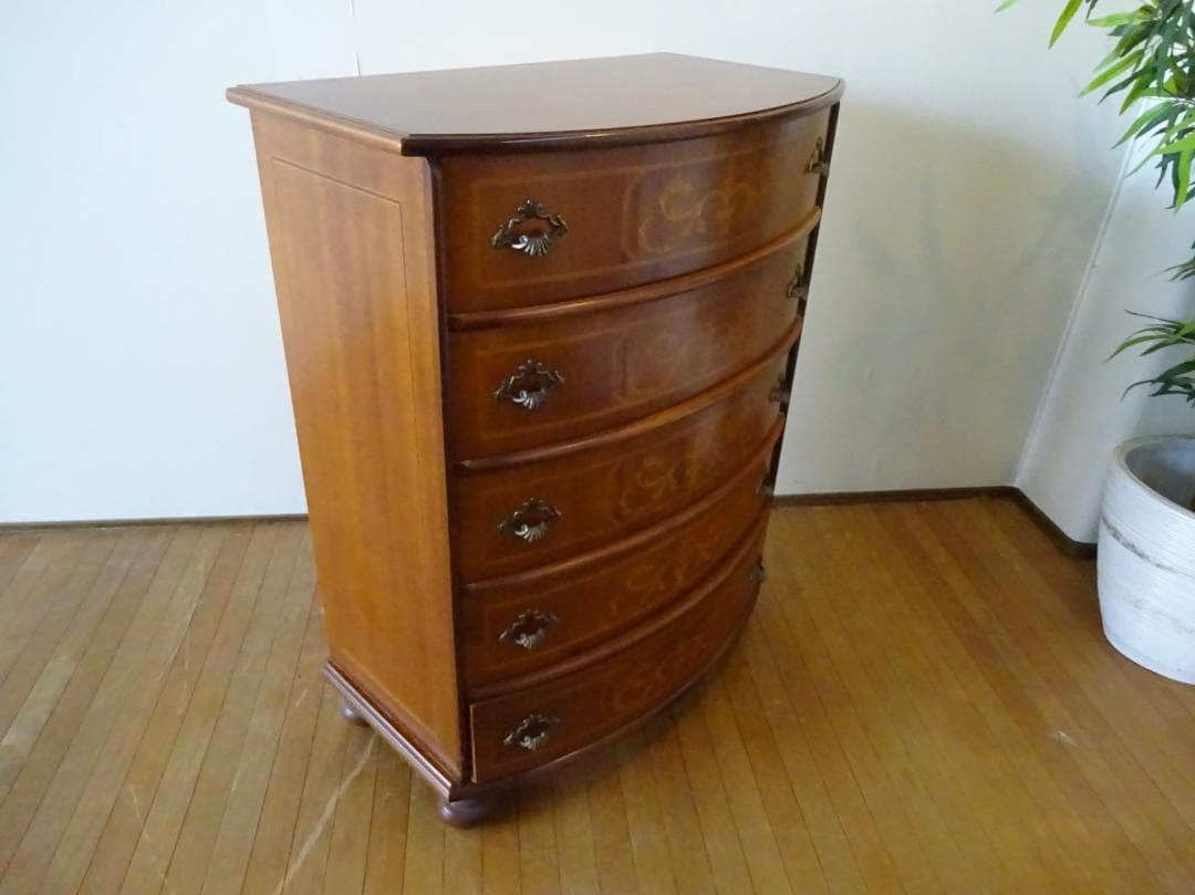 anju　イタリア　クラシックスタイル　象嵌細工　高級　5段チェスト