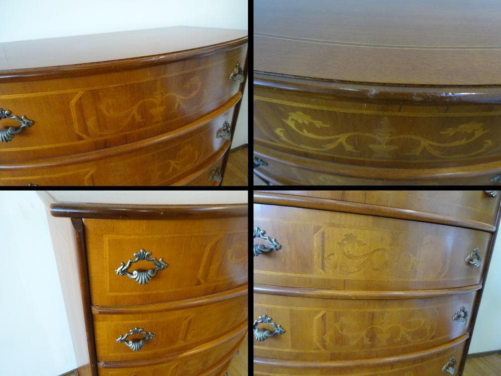 anju　イタリア　クラシックスタイル　象嵌細工　高級　5段チェスト