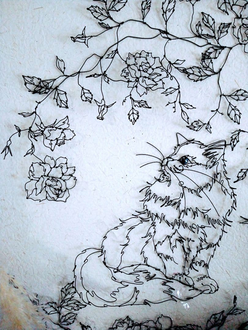 そらページ　つる薔薇　猫　（小鳥追加）