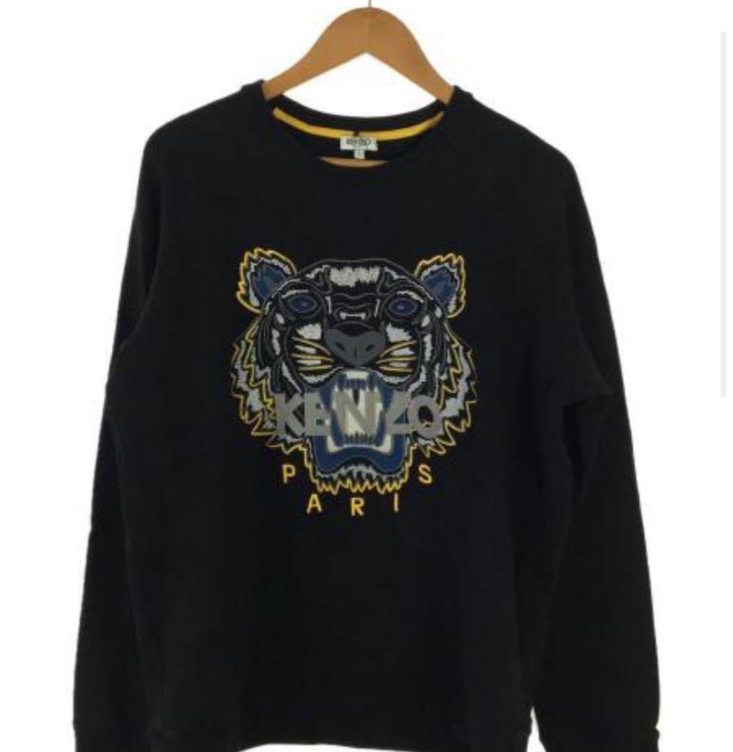 KENZO トラ刺繍 ブラック スウェット L