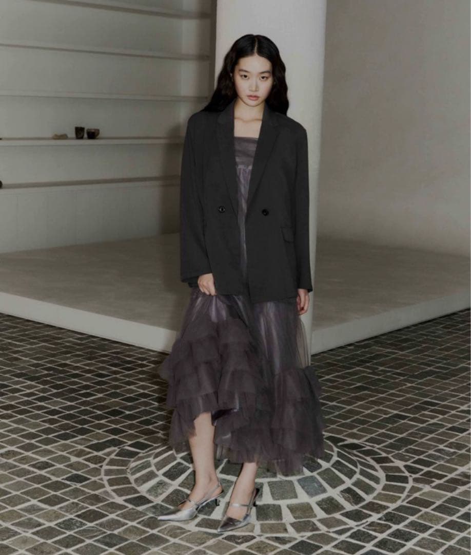 ANDRESDアンドレスド ボリュームチュールジャケットセットドレス　M