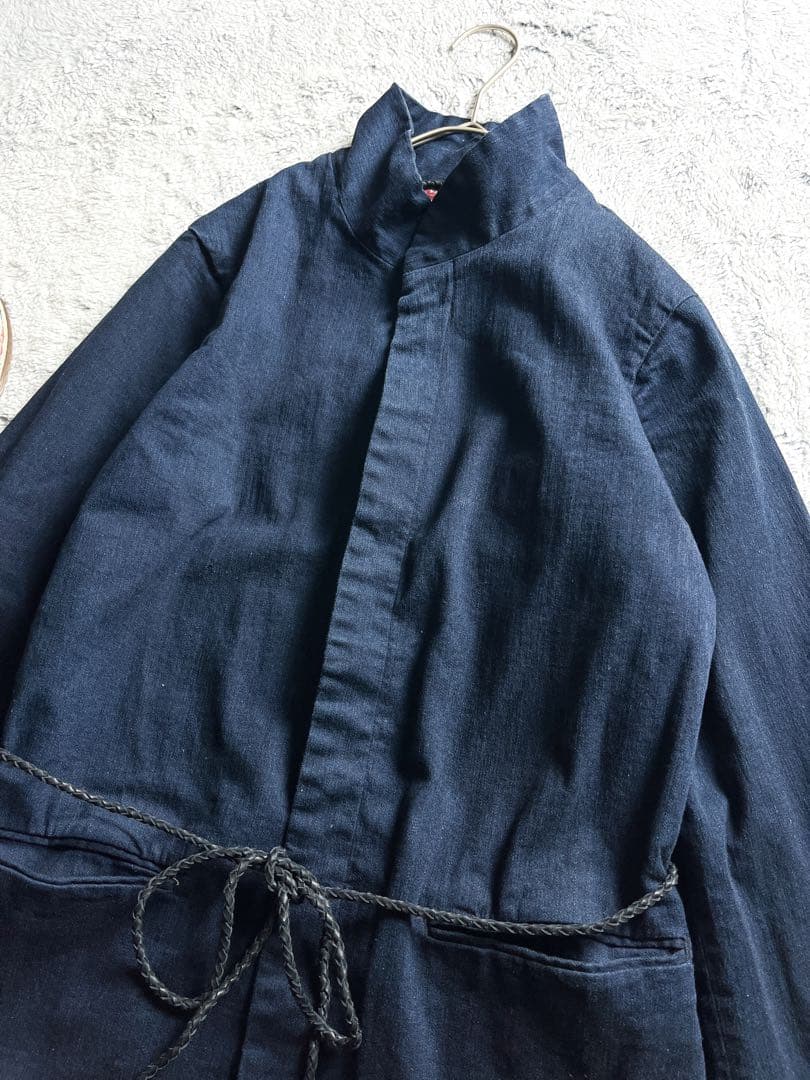 【45R】45rpm コットン混 インディゴカバーオール レザーベルト 1