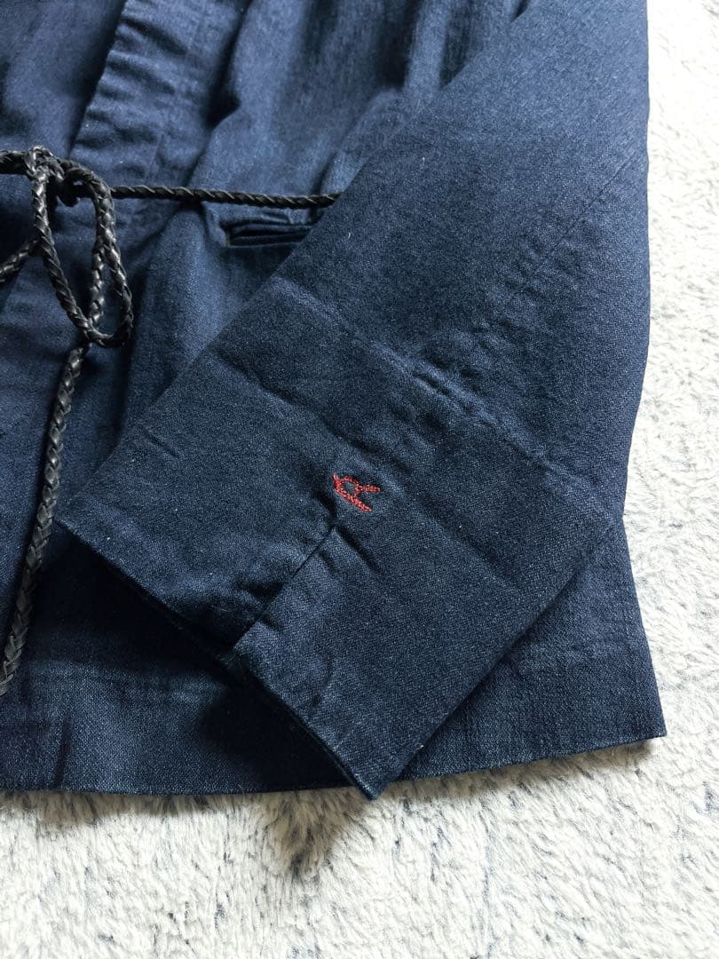 【45R】45rpm コットン混 インディゴカバーオール レザーベルト 1