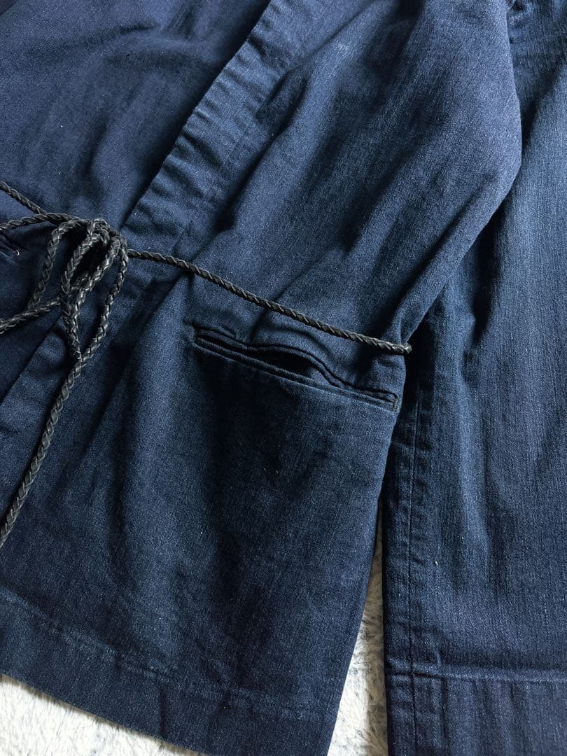 【45R】45rpm コットン混 インディゴカバーオール レザーベルト 1
