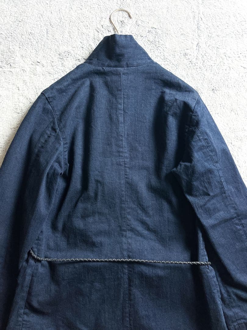 【45R】45rpm コットン混 インディゴカバーオール レザーベルト 1