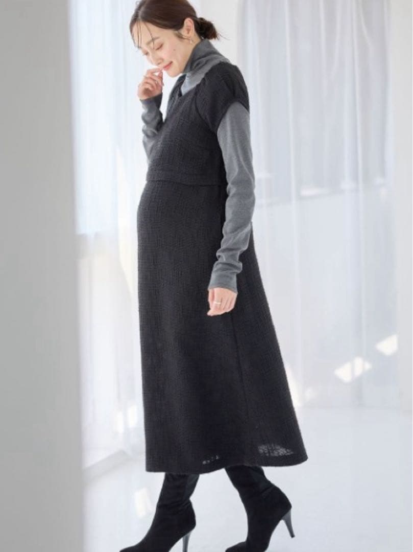 エンジェリーベ　ツイードペプラムジャケット&ワンピース