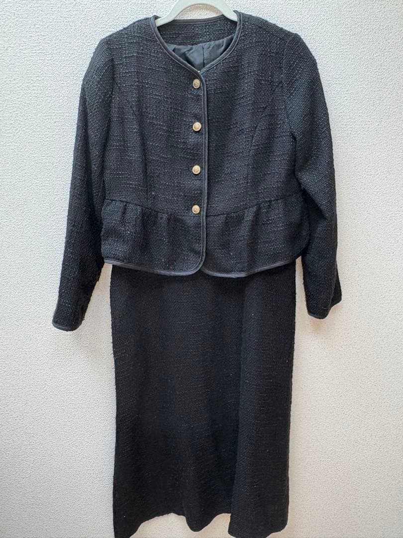 エンジェリーベ　ツイードペプラムジャケット&ワンピース