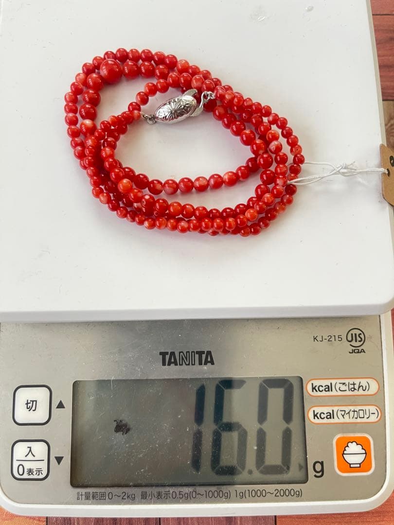 珊瑚サンゴネックレス6.9mm、重约16g