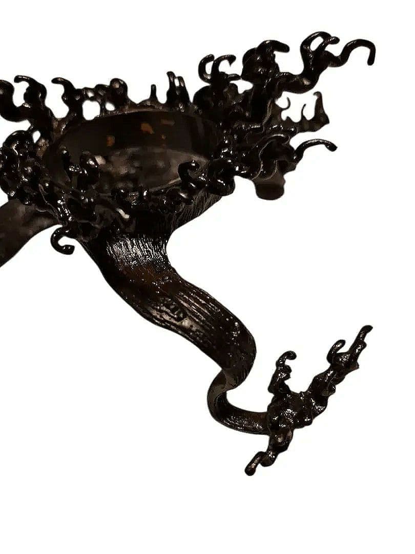 清泉古流 薄端 花器 真鍮 銅製 波足 茶道具 華道具 花瓶 骨董 インテリア