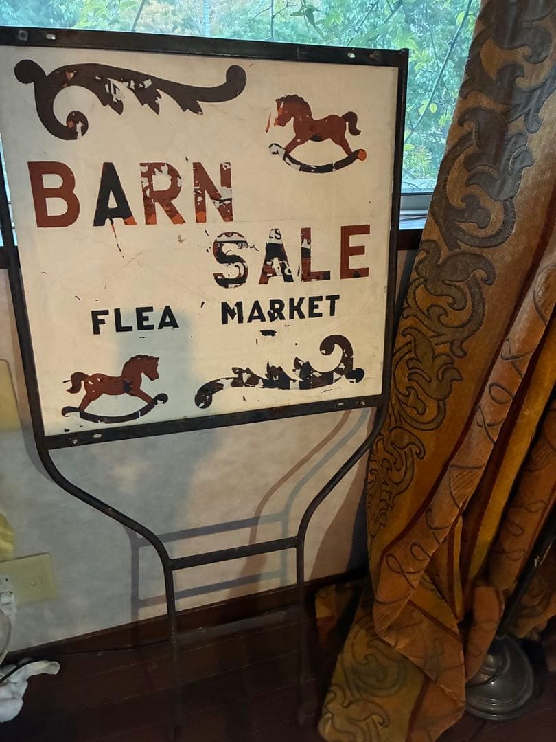 アンティーク　大きな　サイン　プレート　立て　看板　道路　標識　広告　アメリカ