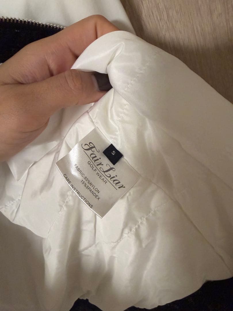 FairLiar ホワイト ブラック ジャケット　ツイード　ダウン