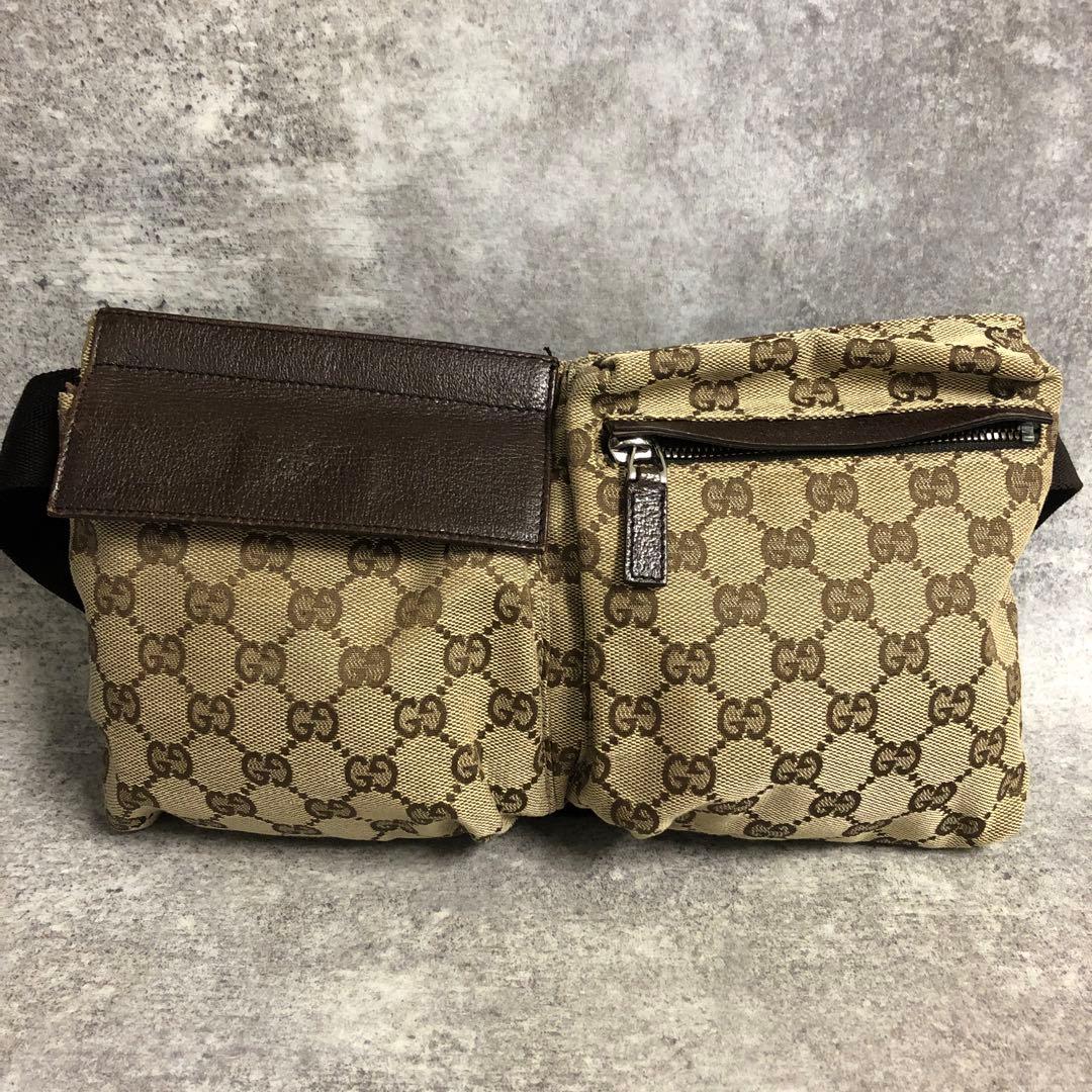 ■ GUCCI グッチ GGキャンバス ボディバッグ ウエストバッグ 28566