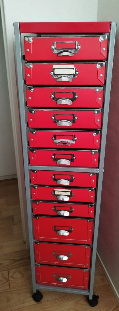 12段チェスト キャスター付き書類棚小物収納ケース引き出しサイドチェスト