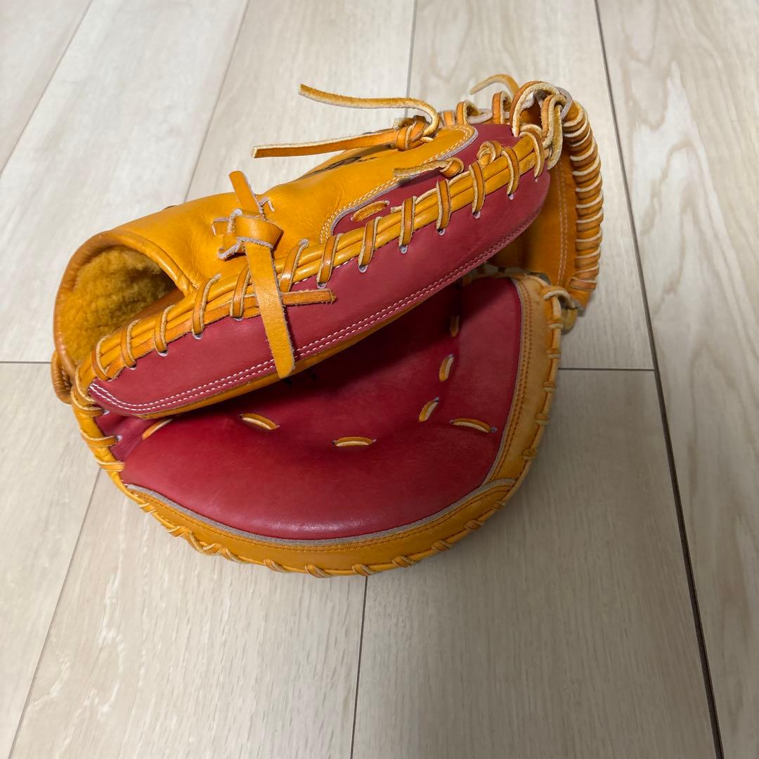 MizunoPro 軟式　キャッチャーミットオレンジ/赤