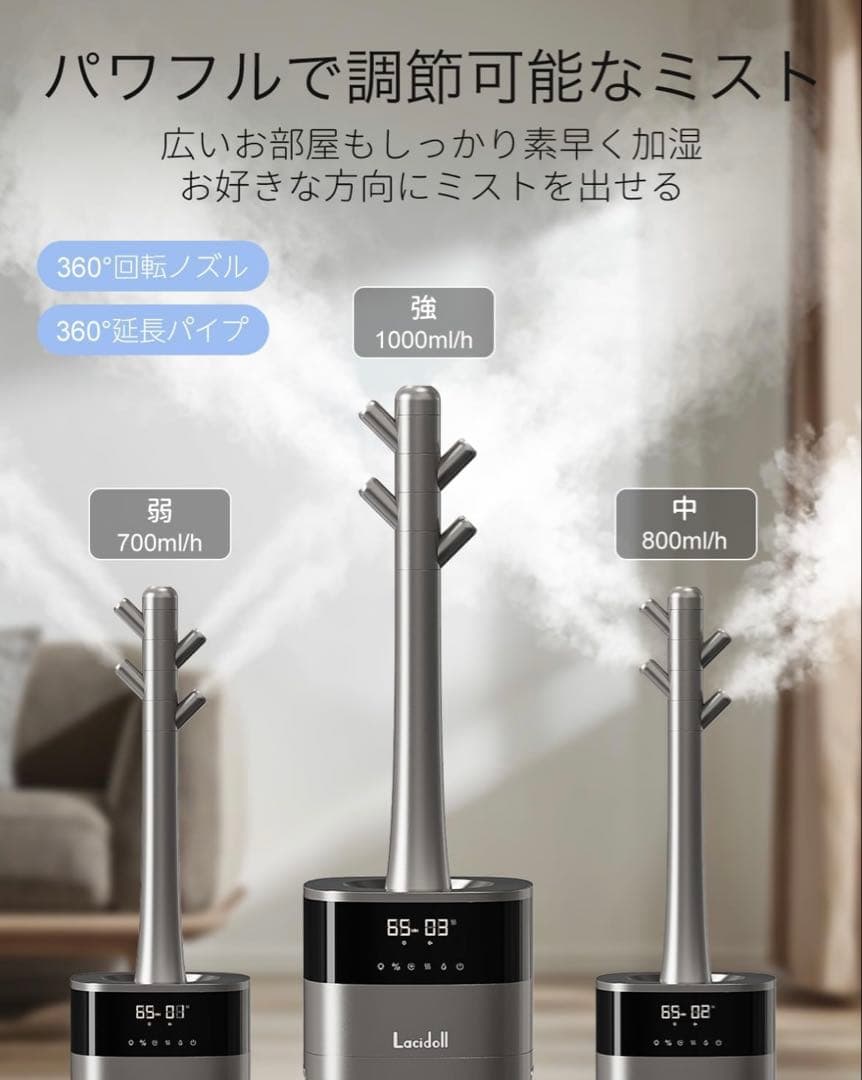 加湿器 大容量 スチーム式 ハイブリッド式 加熱式 20L 業務用 タワー型