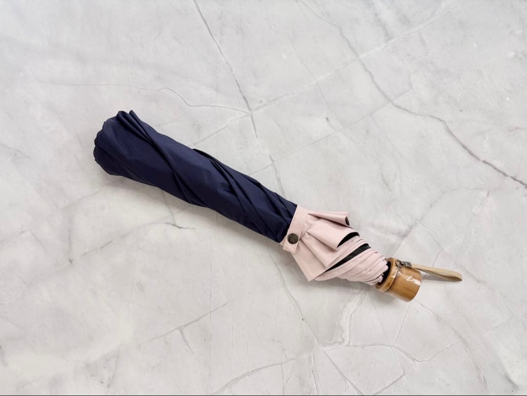 芦屋ロサブラン 折りたたみ日傘 3段折り コンビ ネイビー×ピンク