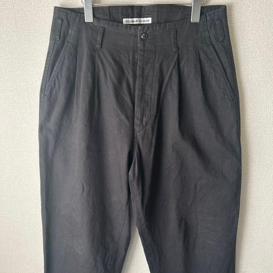 OLD MAN'S TAILOR 黒 ワイドチノパン