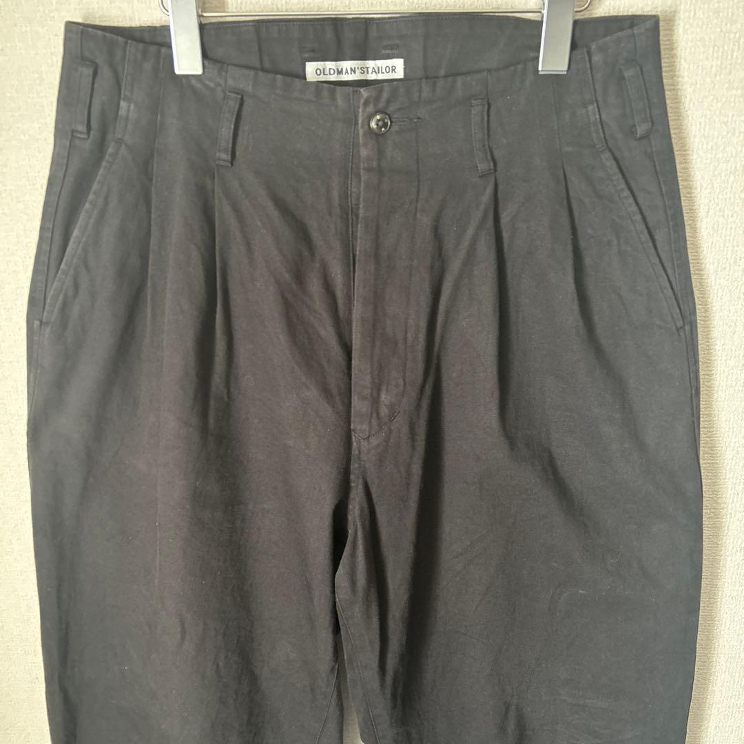 OLD MAN'S TAILOR 黒 ワイドチノパン