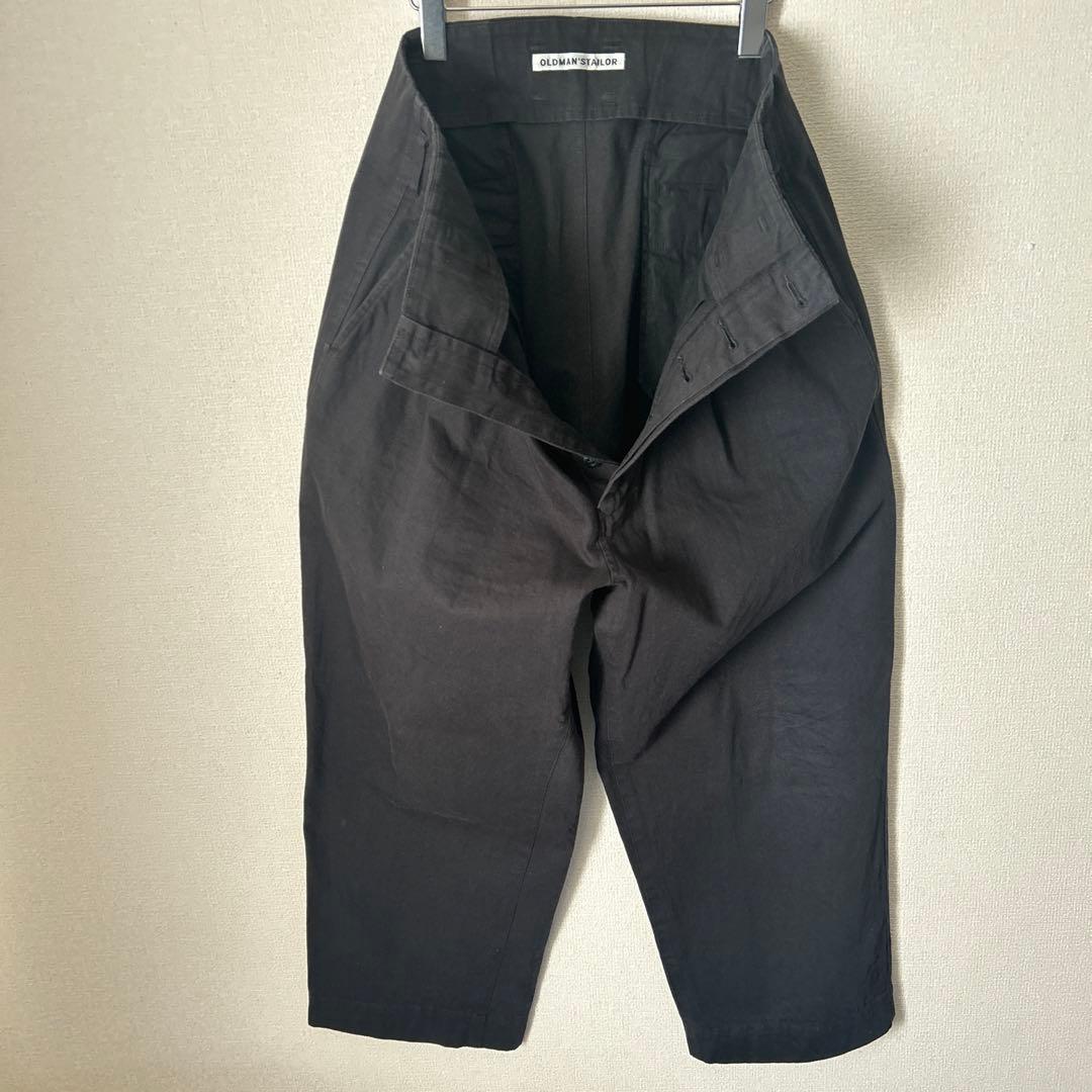 OLD MAN'S TAILOR 黒 ワイドチノパン