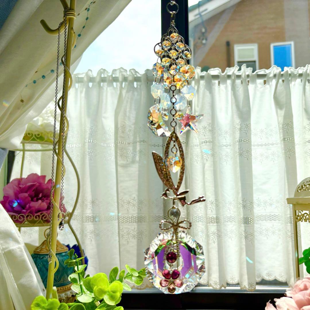 ブルーAB✩.*˚SWAROVSKIサンキャッチャー