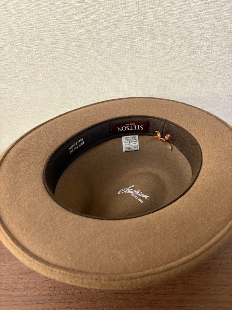 美品 ステットソン クラッシャブル ハット 頭周り61 ベージュ xpv