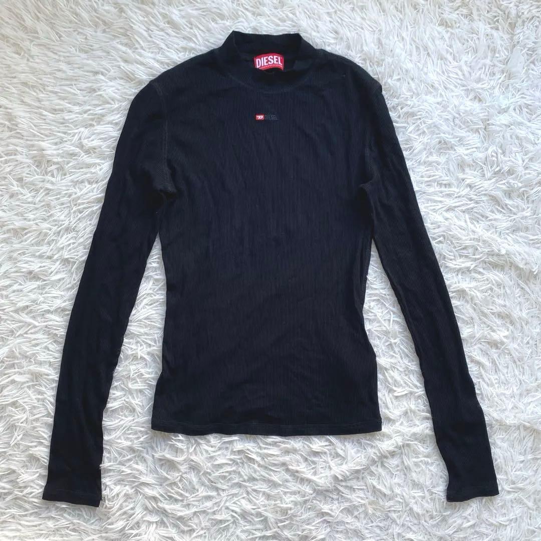 DIESEL ディーゼル Dロゴ　ロングカットソー　ブラック　M