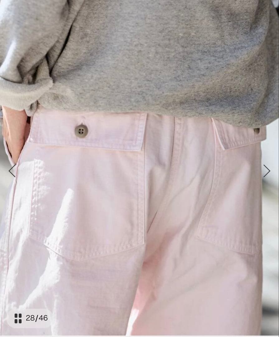 FRAMeWORK ライトミリタリースラブベイカーパンツ　ピンク