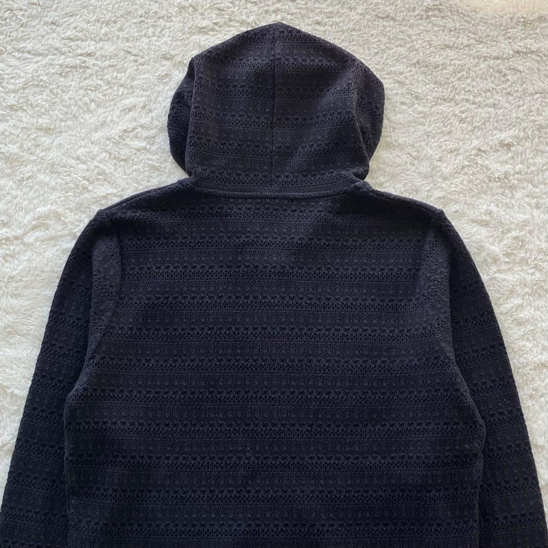 未使用品 マドモアゼルノンノン NONNO レース ニットパーカー ネイビー L