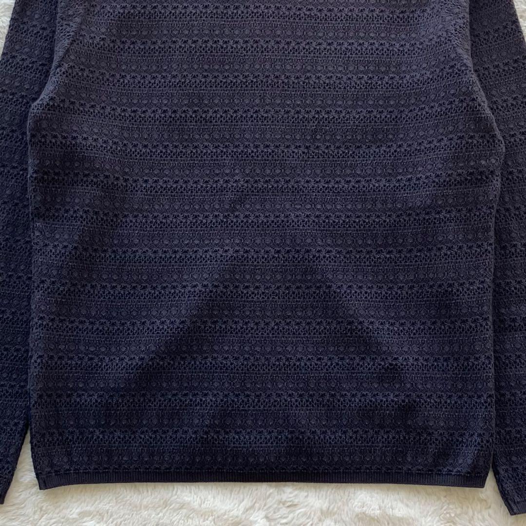未使用品 マドモアゼルノンノン NONNO レース ニットパーカー ネイビー L