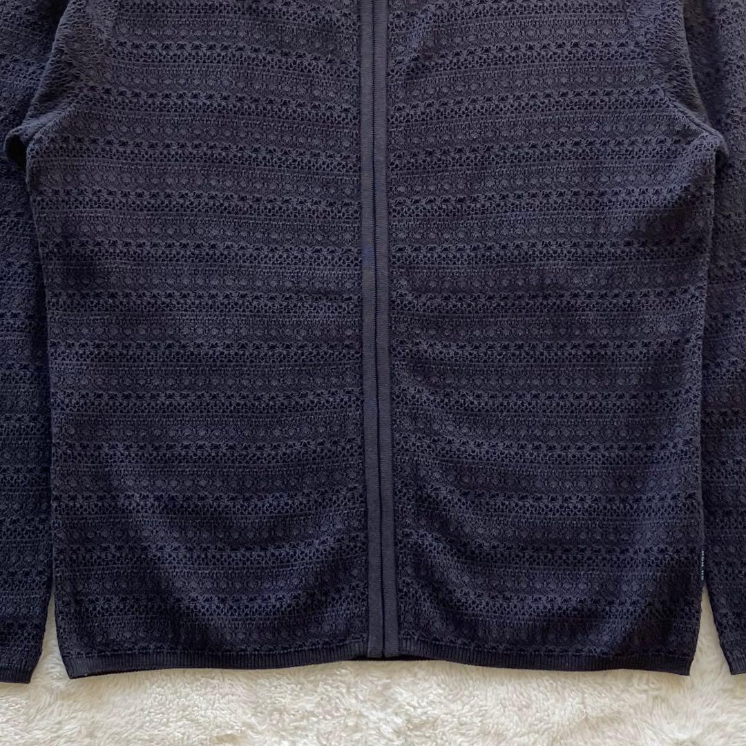 未使用品 マドモアゼルノンノン NONNO レース ニットパーカー ネイビー L