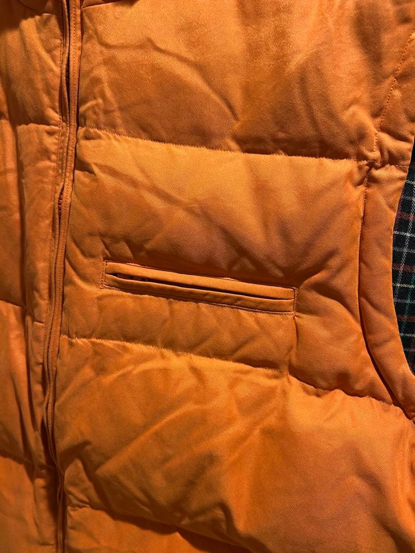90sCHAPS Ralph Laureダウンベスト オレンジ タータンチェック