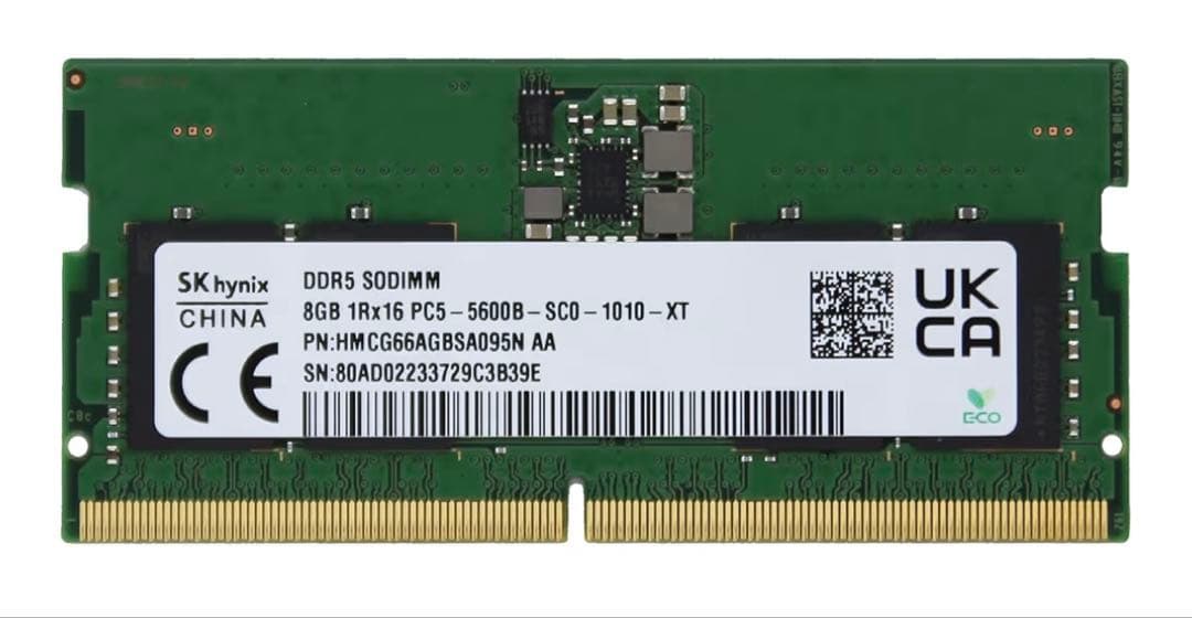 SK hynix DDR5 8GB 5600MHzノートPC用メモリSODIMM