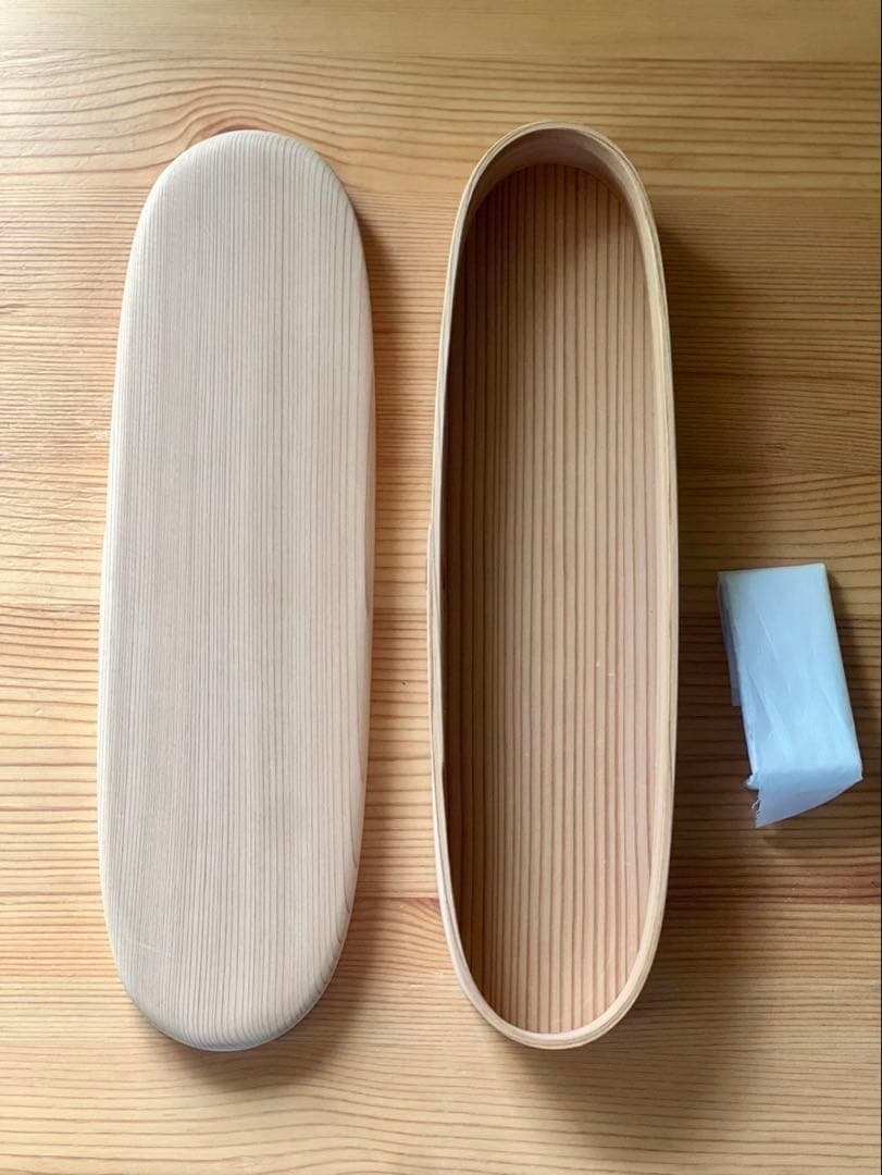 【新品未使用】柴田慶信商店　長手弁当箱　（大）秋田杉 白木　曲げわっぱ　弁当　②