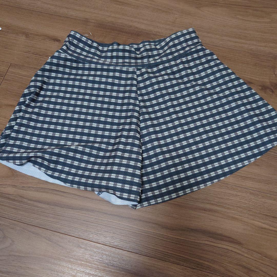 チェック柄　ビキニ　スカートセット FREEサイズ　グリーンレーベル